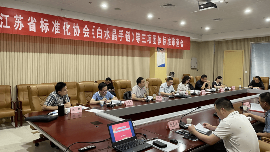 江苏省标准化协会《白水晶手链》等三项团体标准审查会在水晶城召开