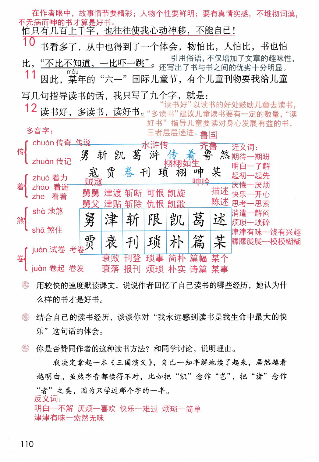 部编版语文五年级上册课堂笔记(无水印版)_全册_孩子_教育