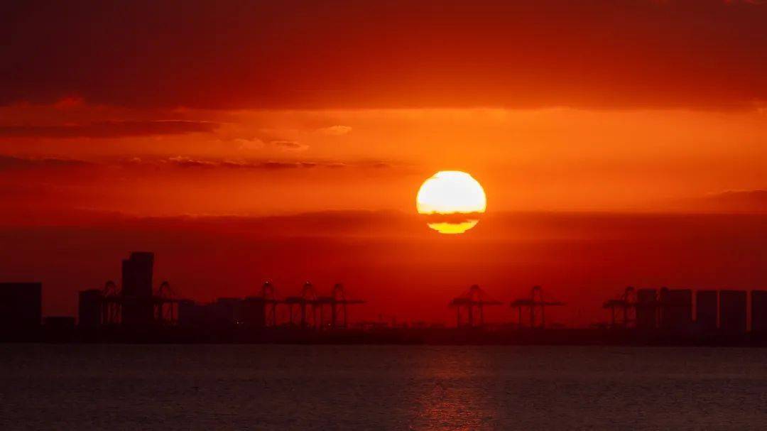 崇明绝美日落全过程,小编帮你记录下了_美景_夕阳_晚霞