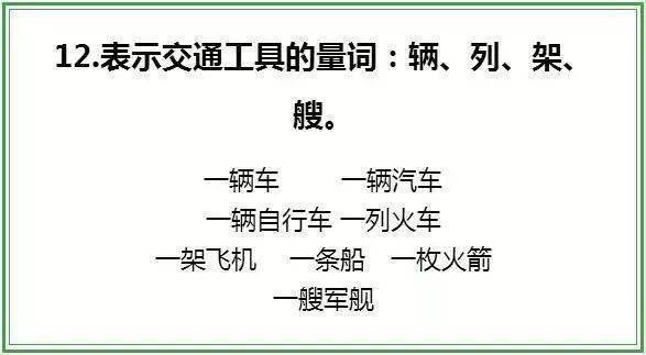 每周至少读两遍！1-6年级基础量词24类全整理，考试肯定用的上！  小升初作文 第12张