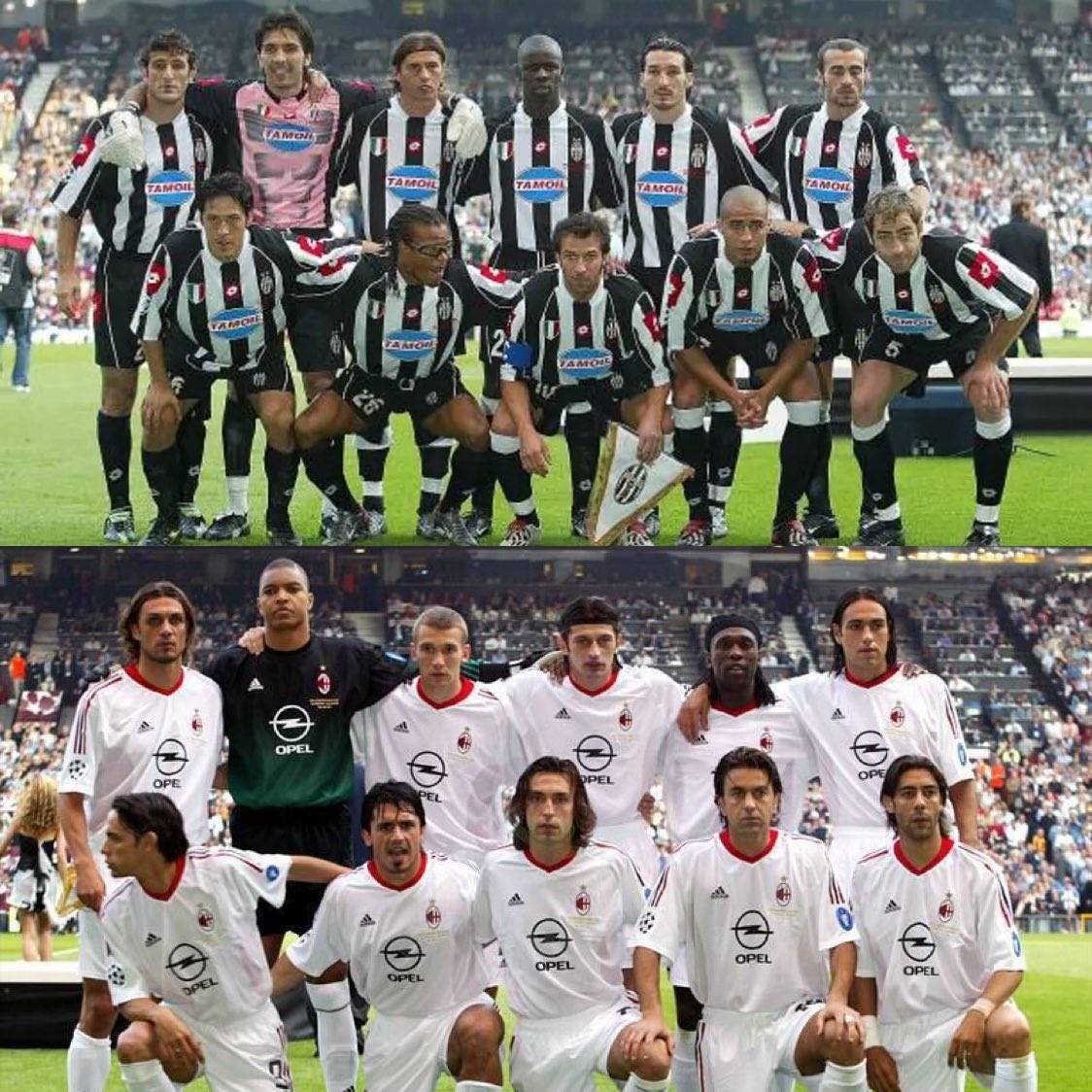 满目传奇！02/03赛季欧冠决赛尤文vs米兰两队首发，你都都认识吗？