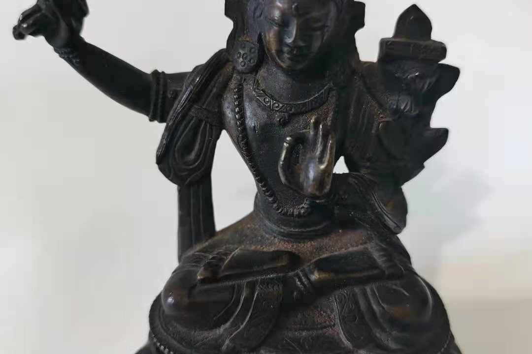 清時代・青銅器 收藏 【寺院收藏 青銅 藏佛 文殊菩薩佛 像 風水