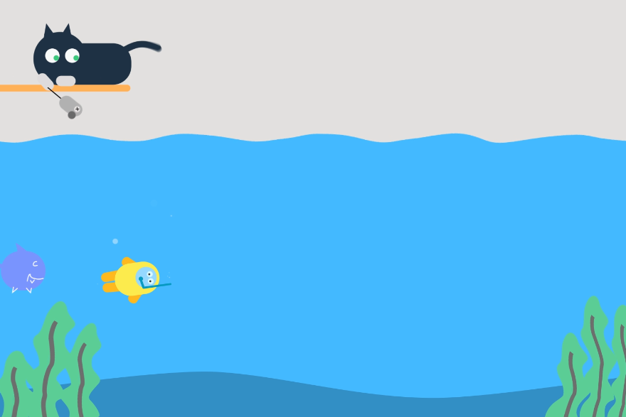 小动画在海里遇见鲨鱼怎么逃生