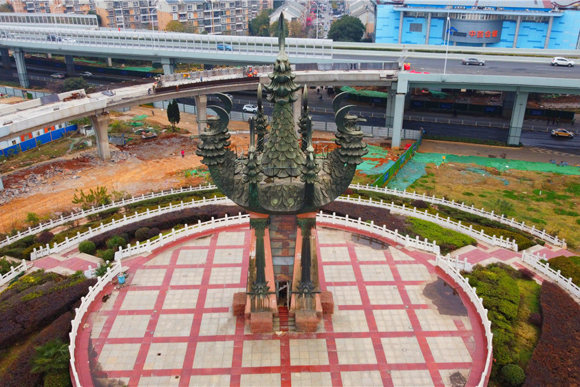 环绕中国光谷藏龙岛九凤台航拍