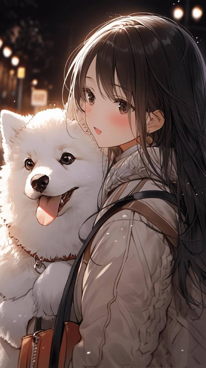 乖巧可爱女生抱萌宠头像