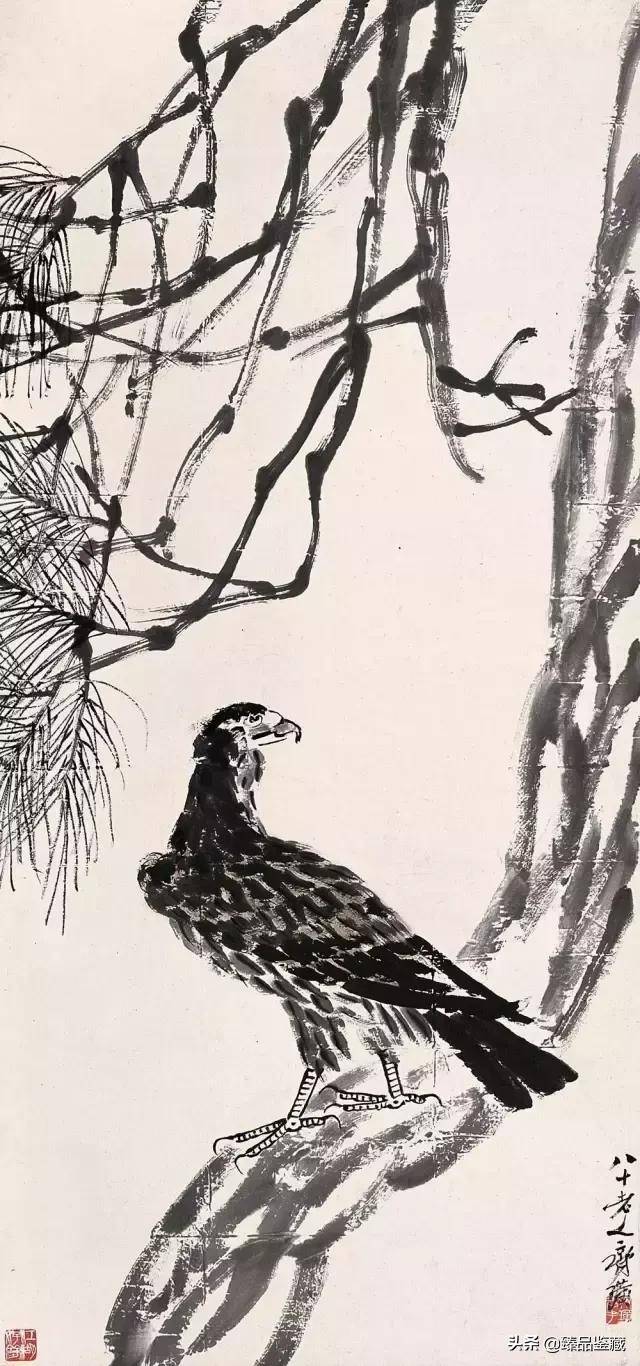 苍鹰 260×100cm 1946年作齐白石 松柏高立图·篆书四言联黄胄擅长