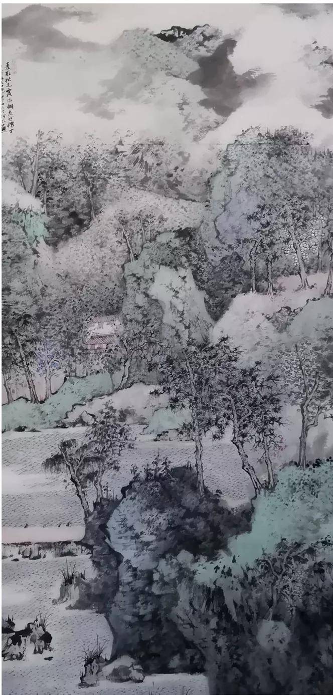 沈一波纯水墨一路的山水画,使人望而知其对于"写"的追求.