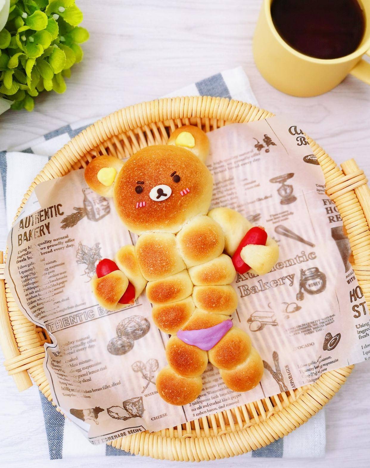 ins超火肌肉熊面包,简直是快乐的源泉