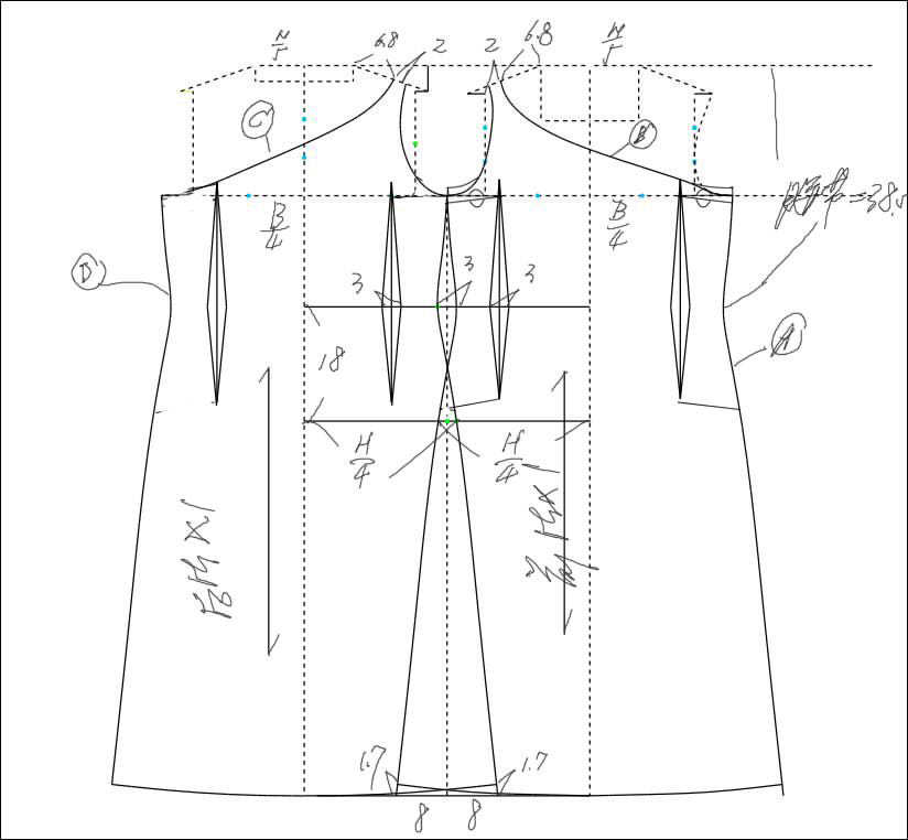 服装荷叶边的纸样画法图片