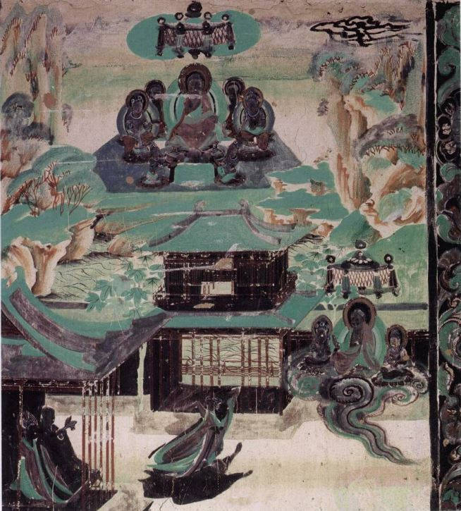 敦煌虽然出于内容的需要,山水画只是作为背景出现,但是其水平无疑是