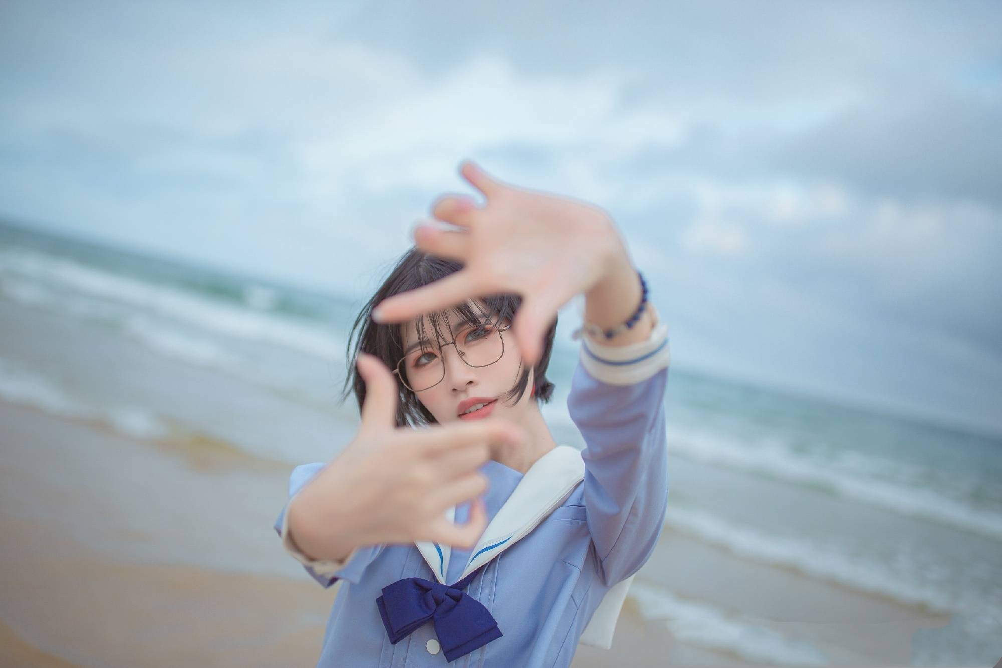 沙滩肉腿,少女jk,一起海边吹吹风吗?