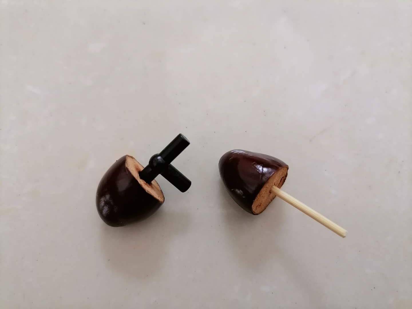 把荔枝剥壳吃肉后,挑几个直径在1公分(厘米)左右的果核,洗干净后从