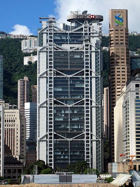 香港的汇丰银行,现代风水建筑最经典的案例