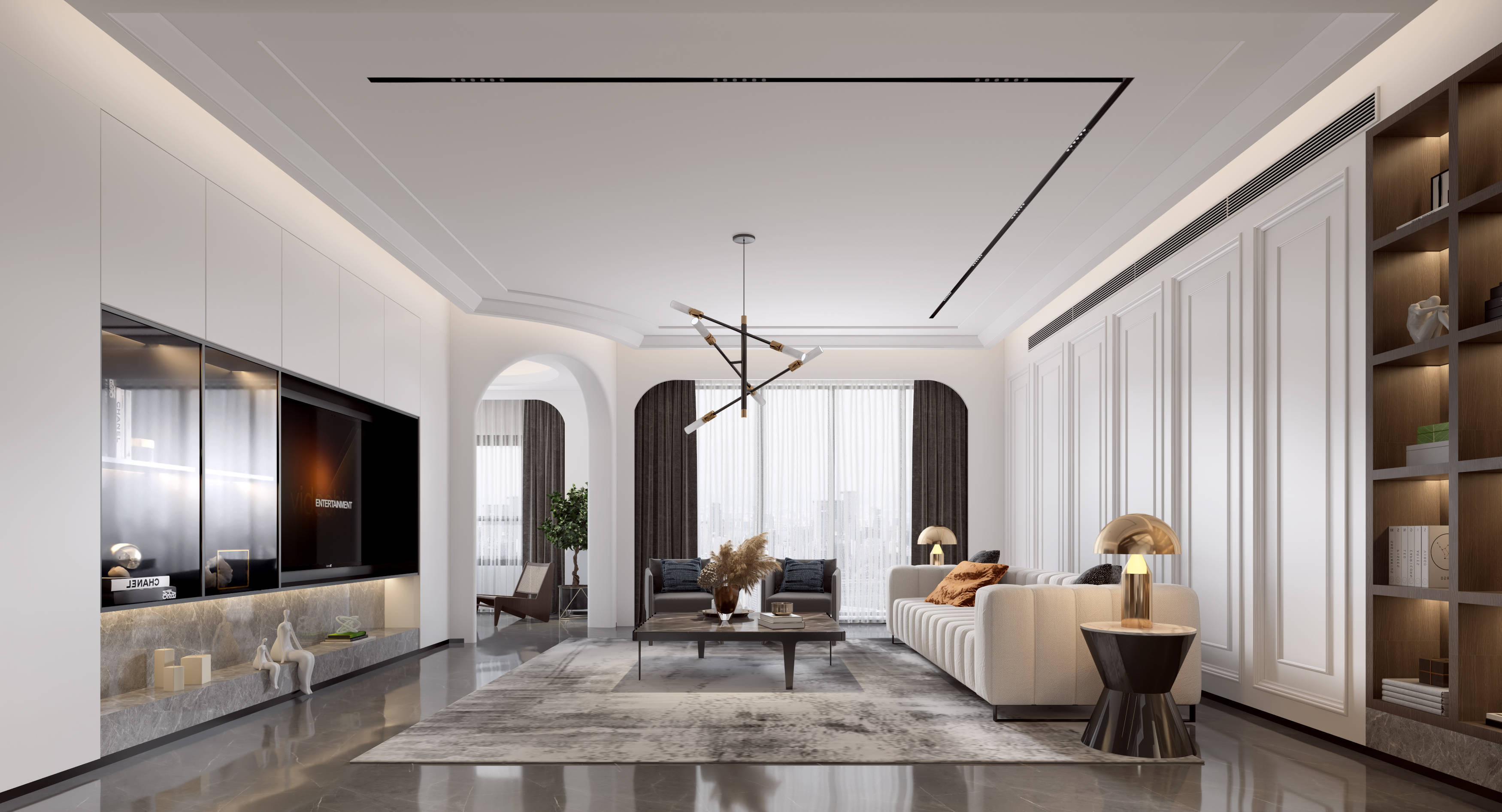 【设计装修经典案例首发】440平现代轻奢风格