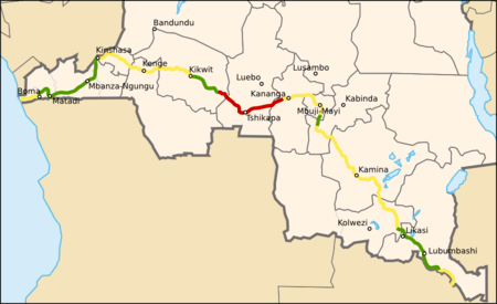 7公里,连接了马塔迪-金沙萨,金沙萨-卢本巴希.