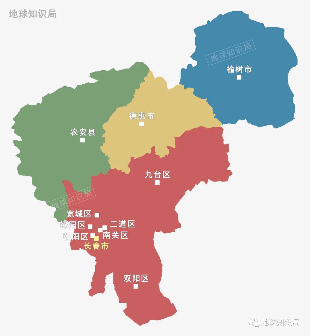 长春市各区地图划分图片