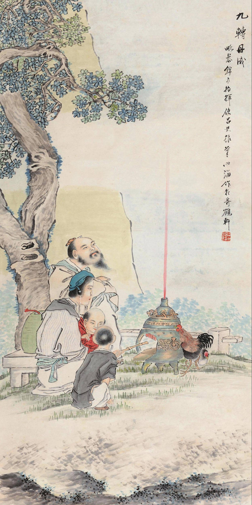 他是晚晴海派六十家之一,擅画花卉,山水,人物,皆佳妙,尤精仕女