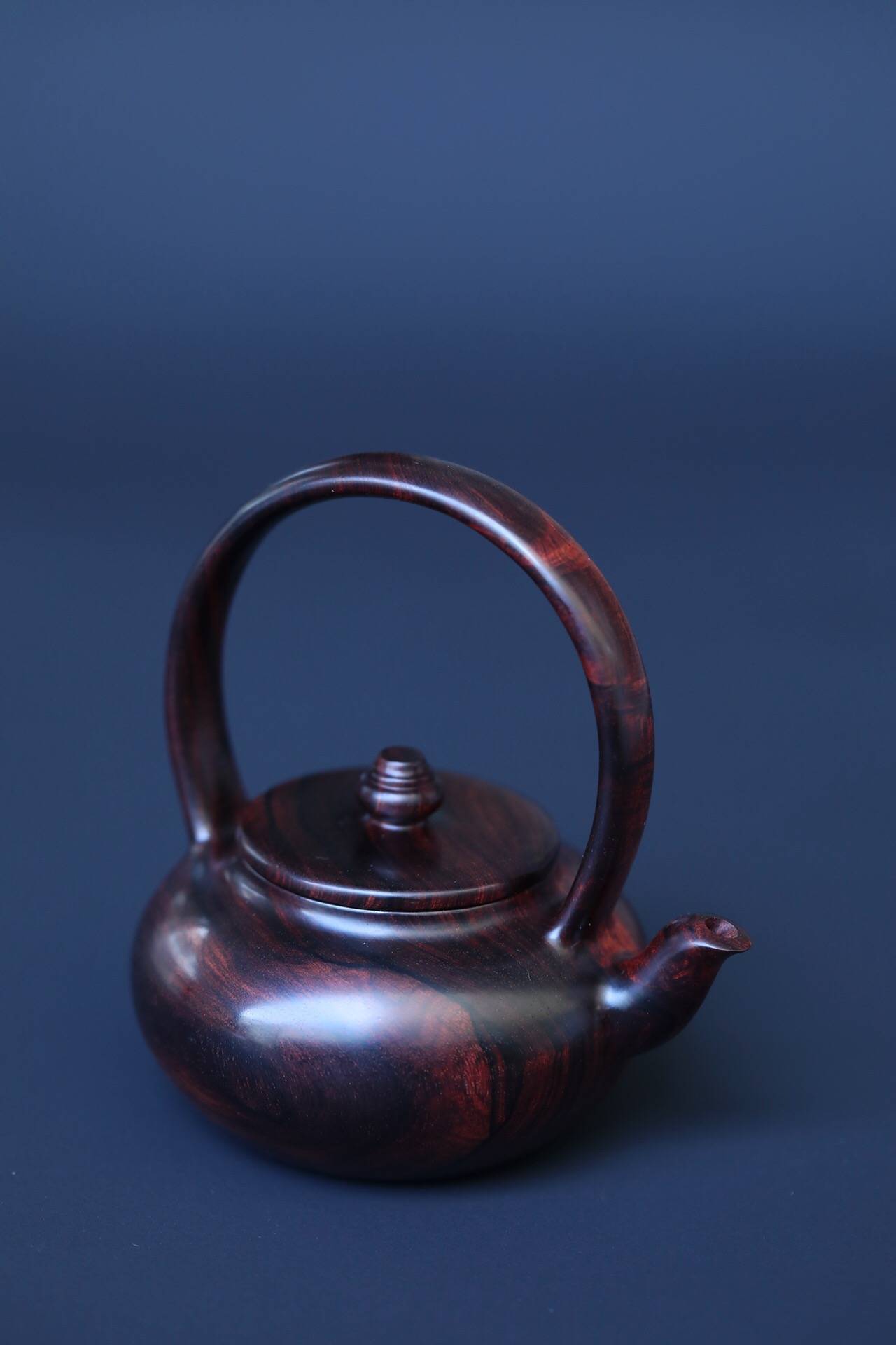 海南黄花梨紫油梨制壶大师周凤炎制提梁壶