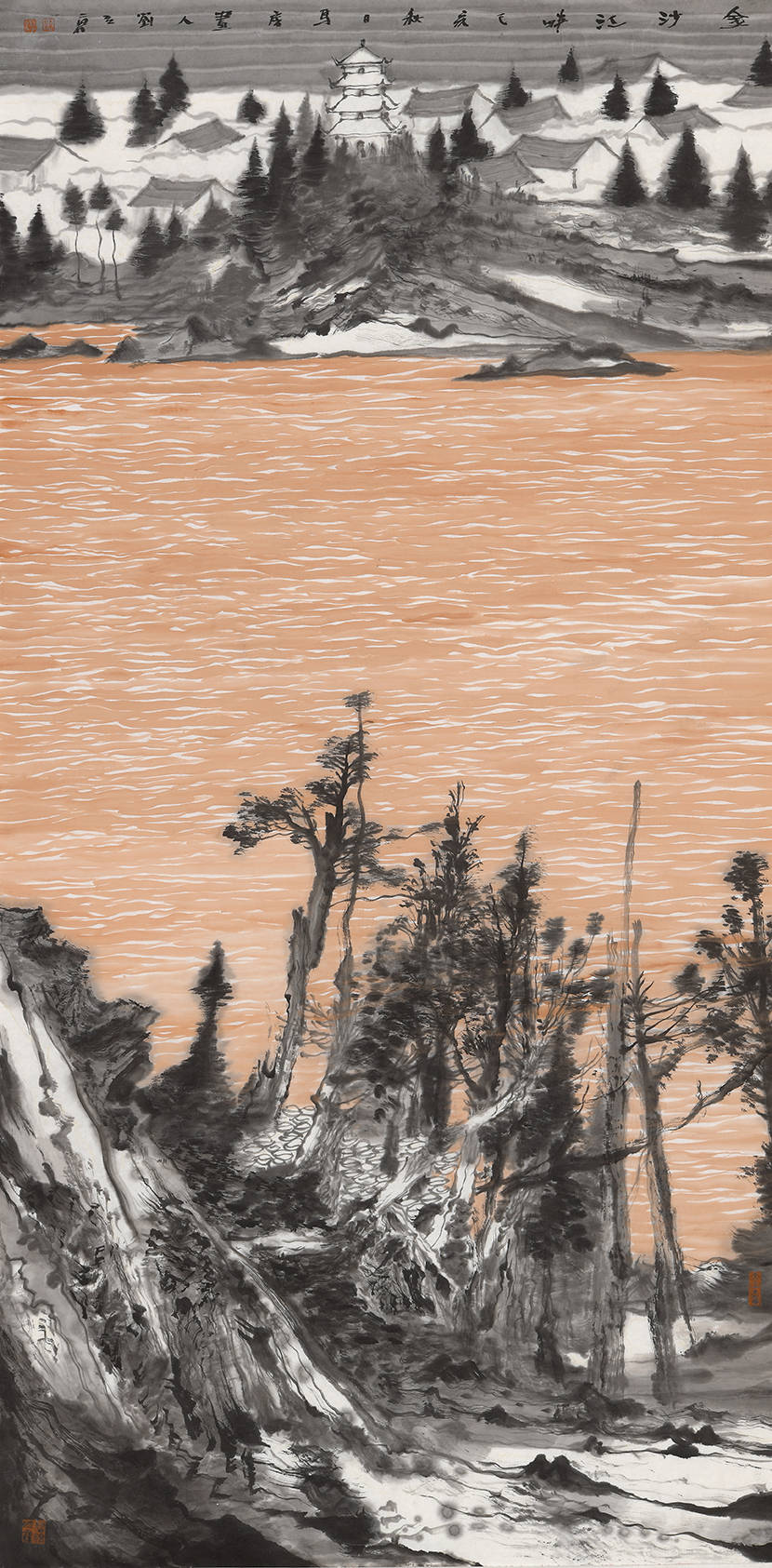 金沙江畔 68cmx136cm