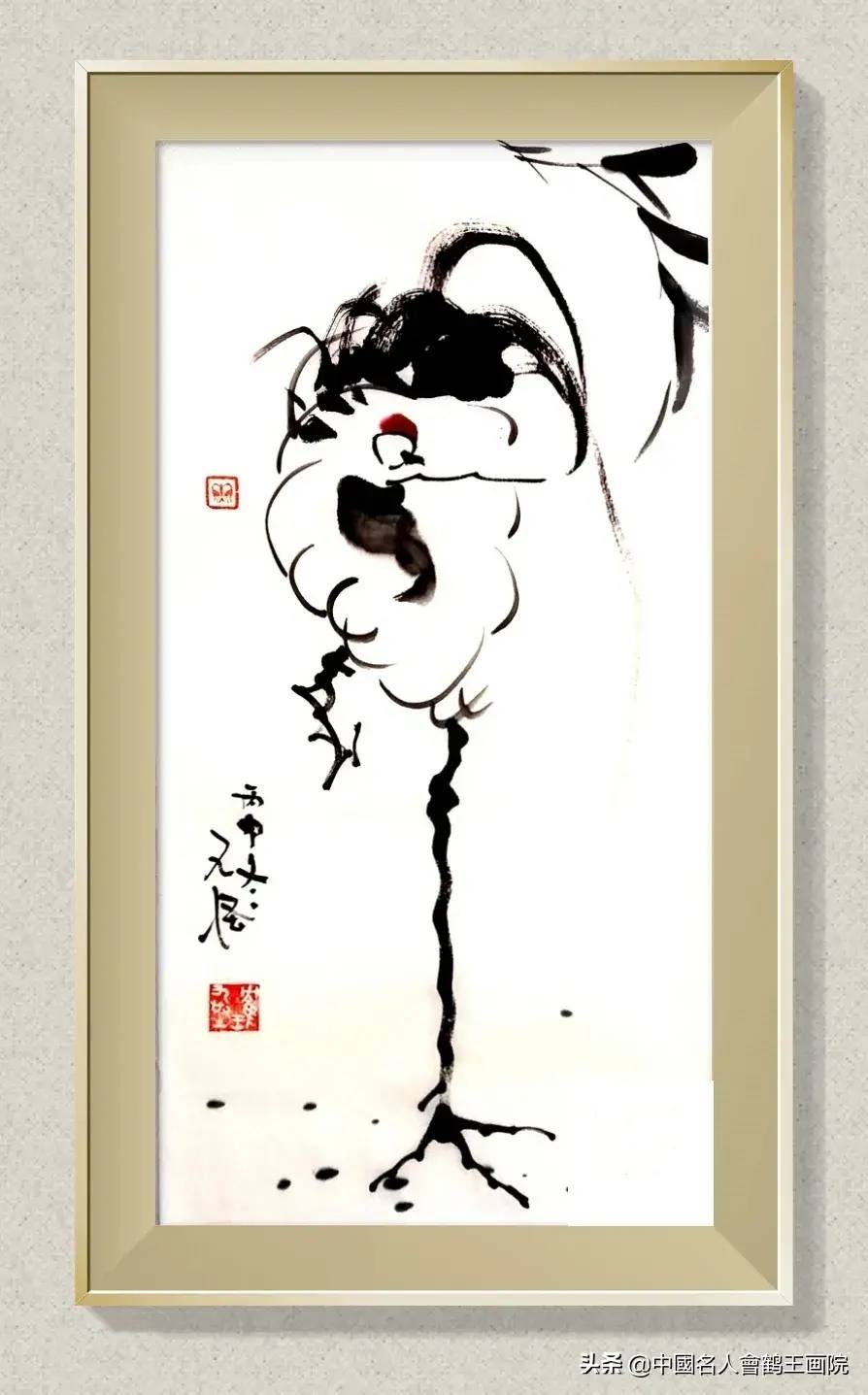 中外画鹤第一人世界文化大使鹤王陈九怪