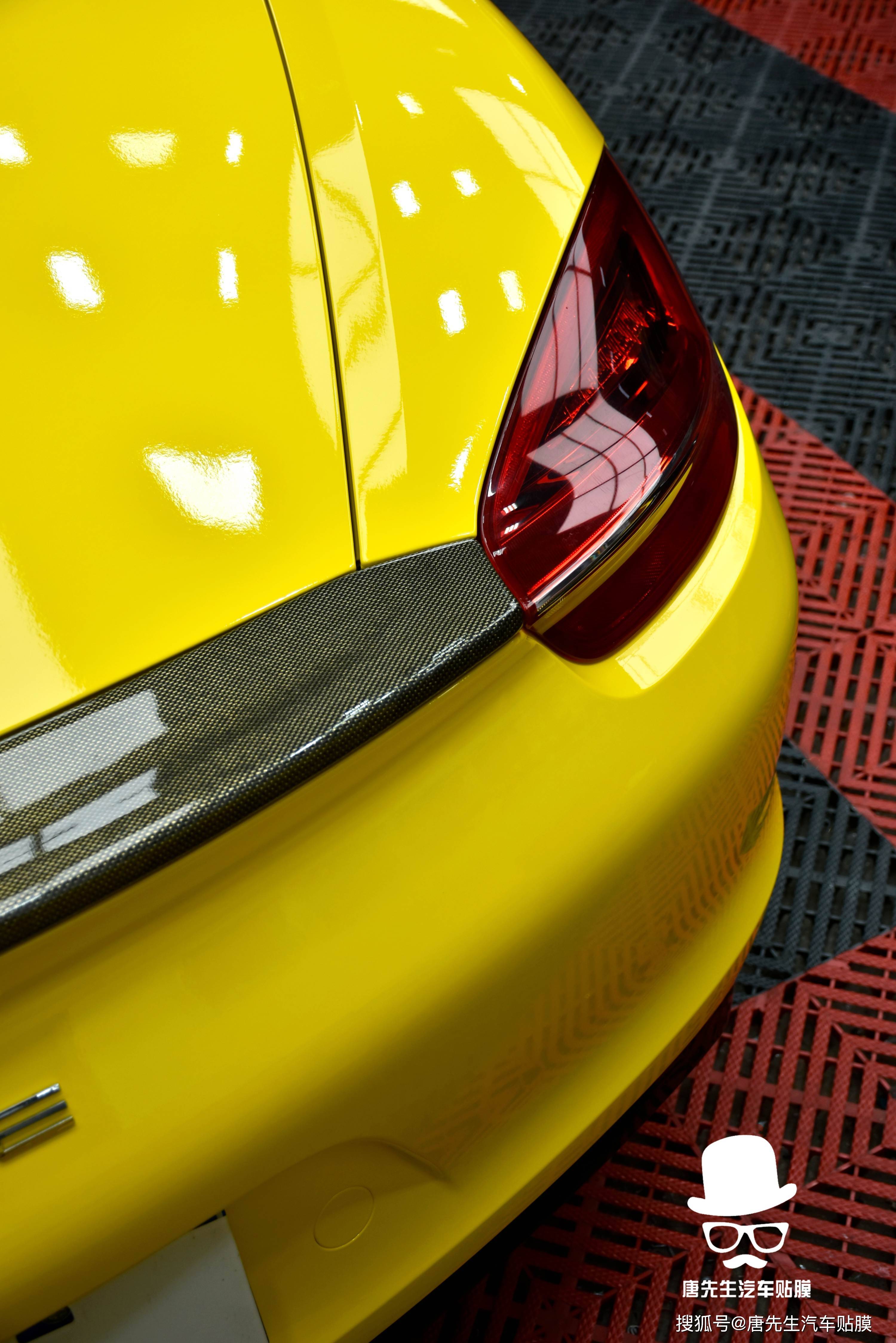 保时捷718改色贴膜3m亮光黄,变形金刚大黄蜂