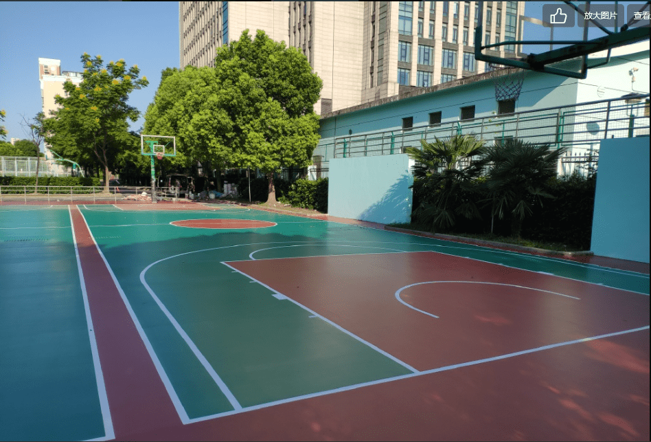 上海市宝山区杨鑫路388号杨泰实验学校硅pu篮球场