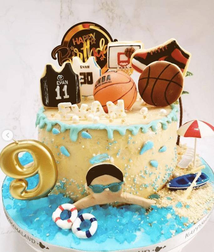 九岁男童生日蛋糕图片