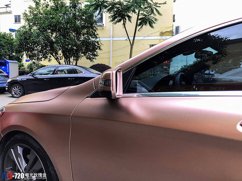 奔驰gla200车身改色电光玫瑰金rg瑞集改色膜浙江永康加盟店出品