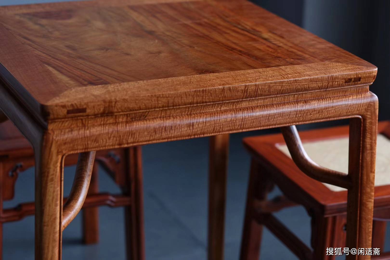 缅甸花梨木小四仙桌客厅休闲桌