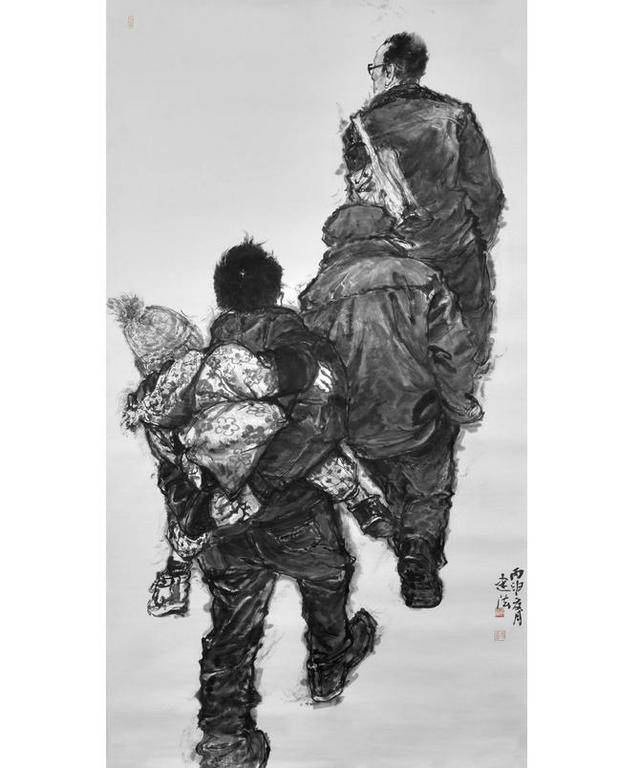 墨里乾坤情系斯民化梓桑读冯建法人物画