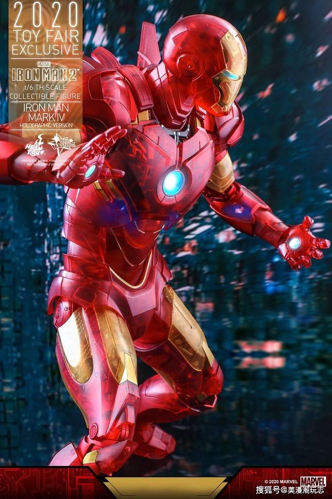 hottoys会场限定全息影像版钢铁侠mk4,可透视战甲内部构造