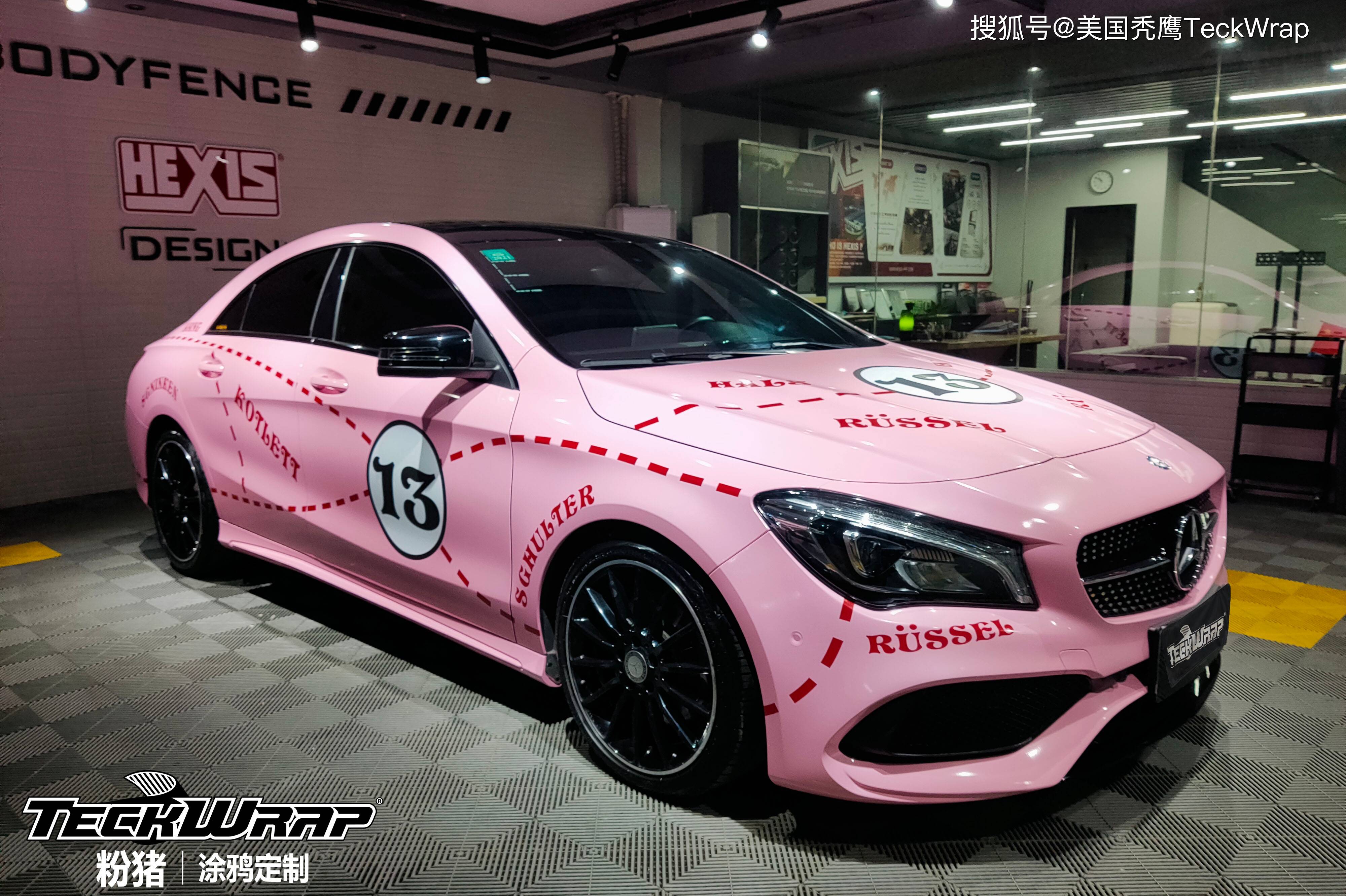 秃鹰teckwrap汽车车身改色贴进口膜粉猪定制