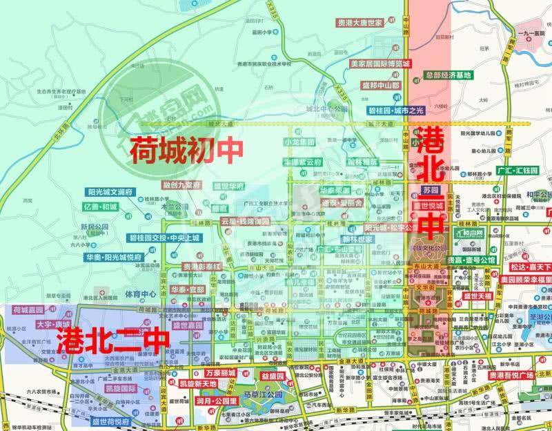 家長注意貴港市港北區港南區2020年中心招生地段劃分方案出爐