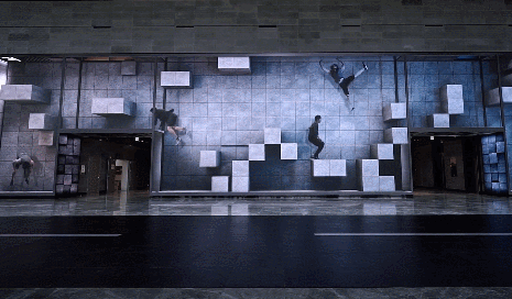 韩国时代广场"巨浪淹没城市" 裸眼3d大屏太赛博朋克了