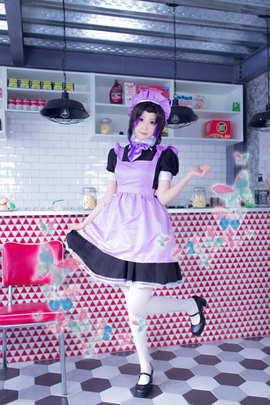 cos:鬼灭之刃-蝴蝶忍 同人女仆装