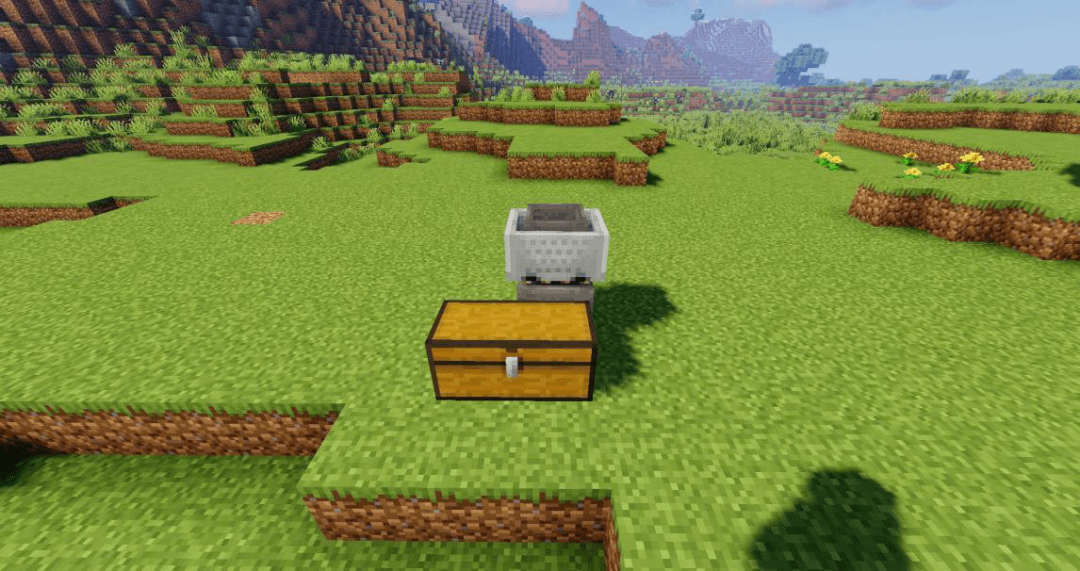 在铁轨上放置漏斗矿车.