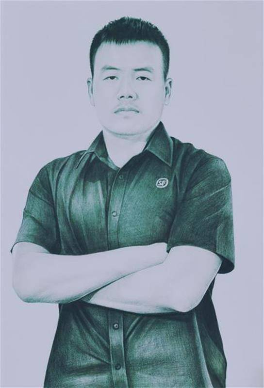 知名青年女画家刘一霖为汪勇所作的画像