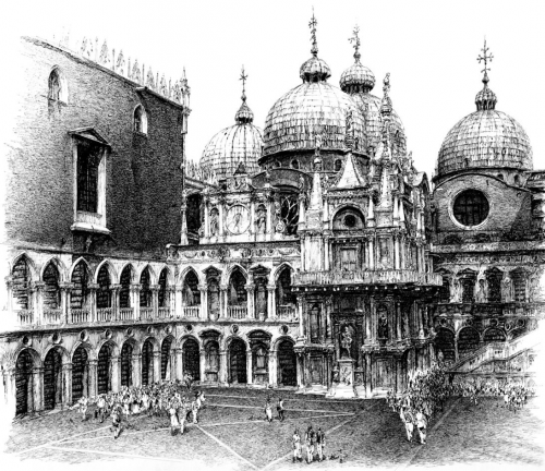 威尼斯大教堂(金奖)110x90cm