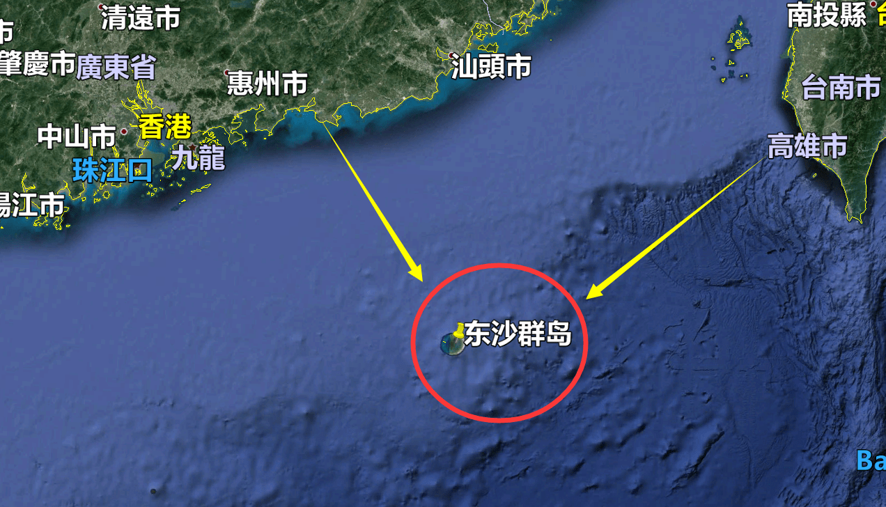 台湾省管辖的东沙群岛距离广东只有250公里非常适合吹沙填海