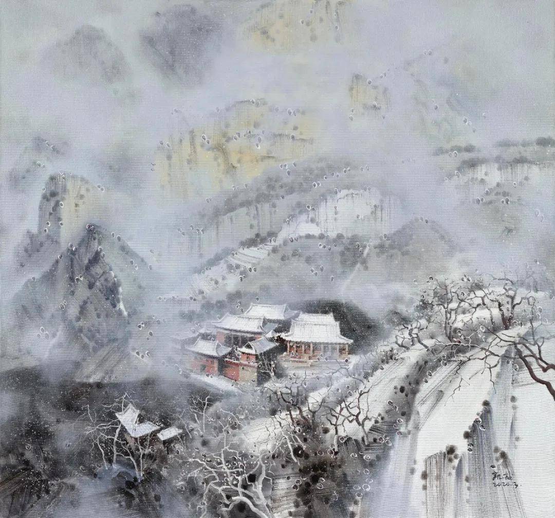 翁凯旋油画雪景图片