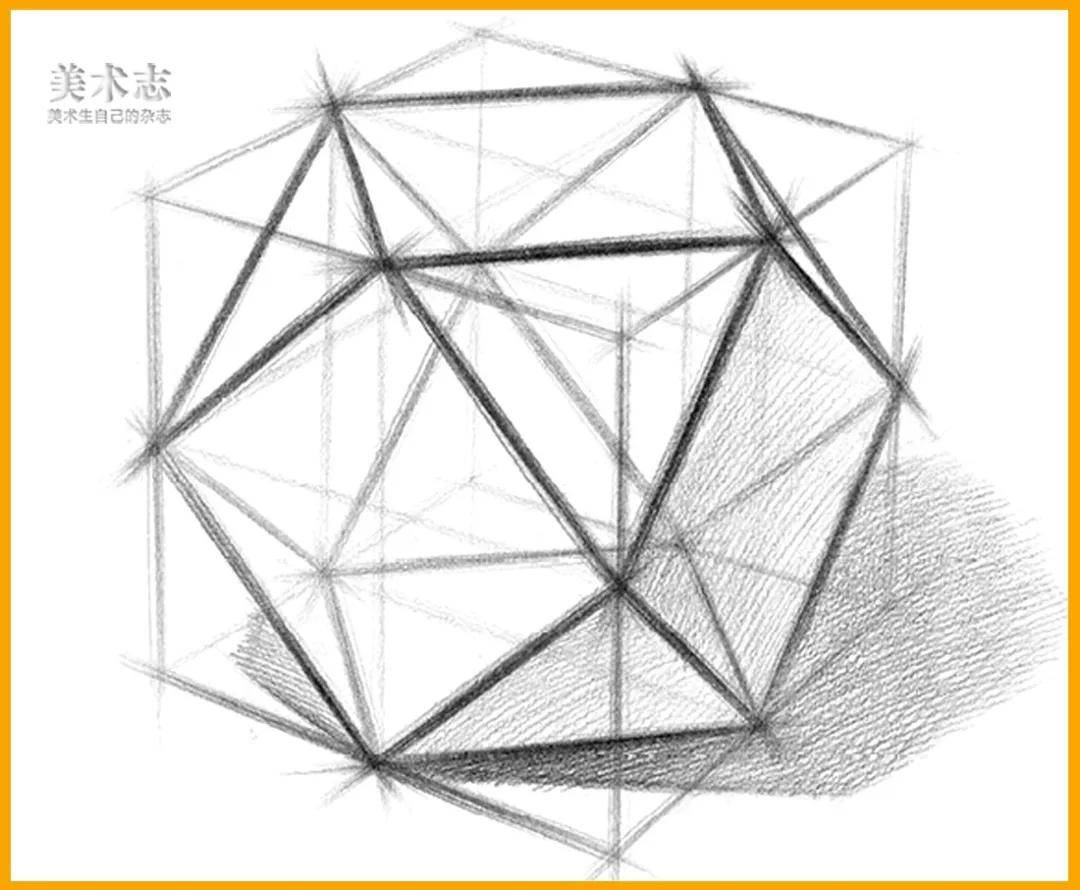 素描几何体之从结构素描画到明暗素描的过程-将军画室
