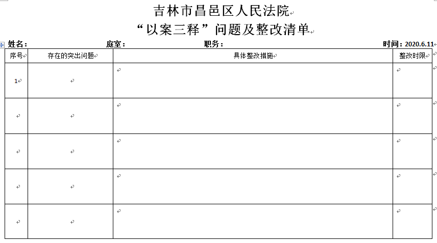 "以案三释"问题及整改清单