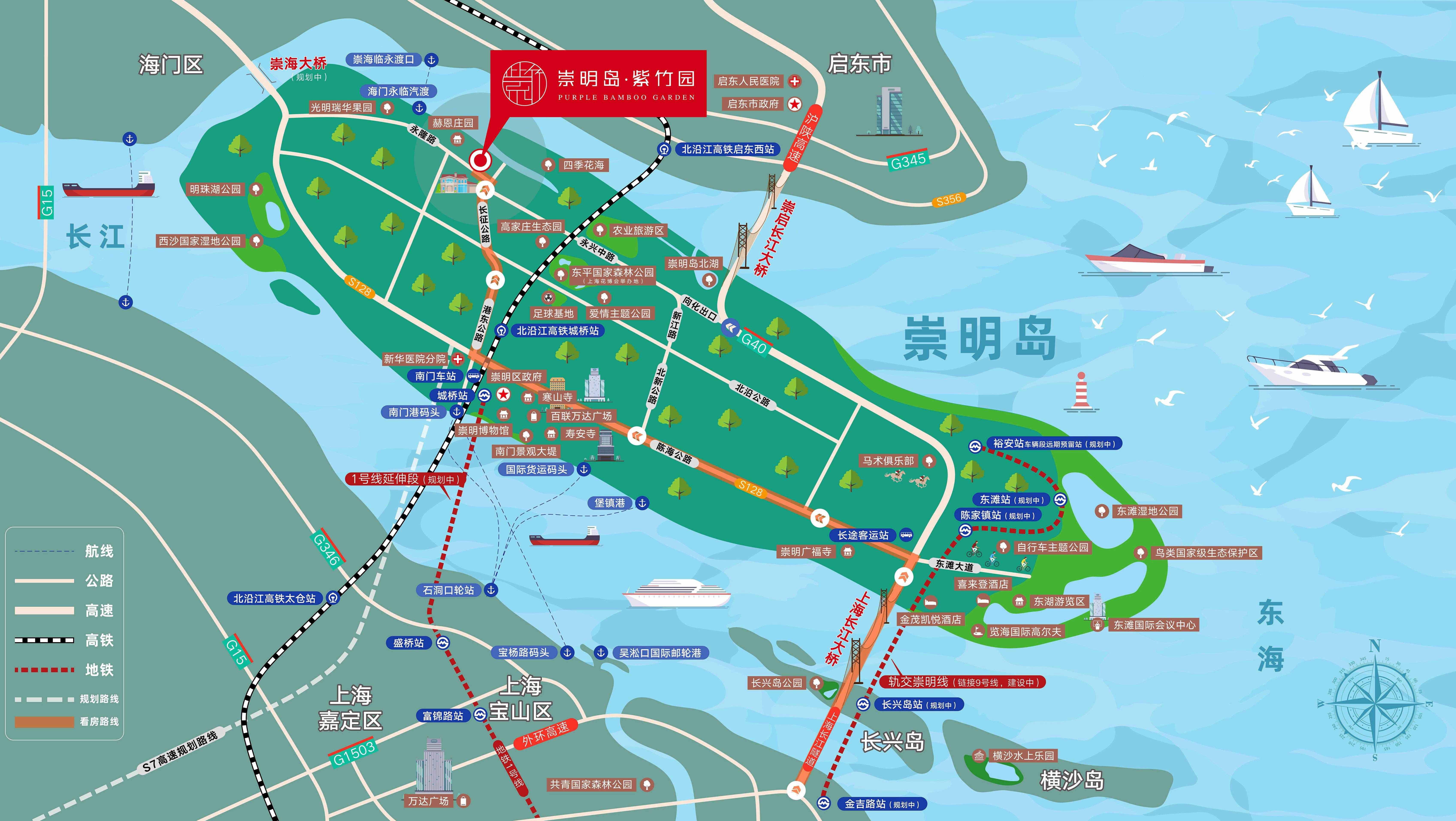 崇明岛区域划分地图图片
