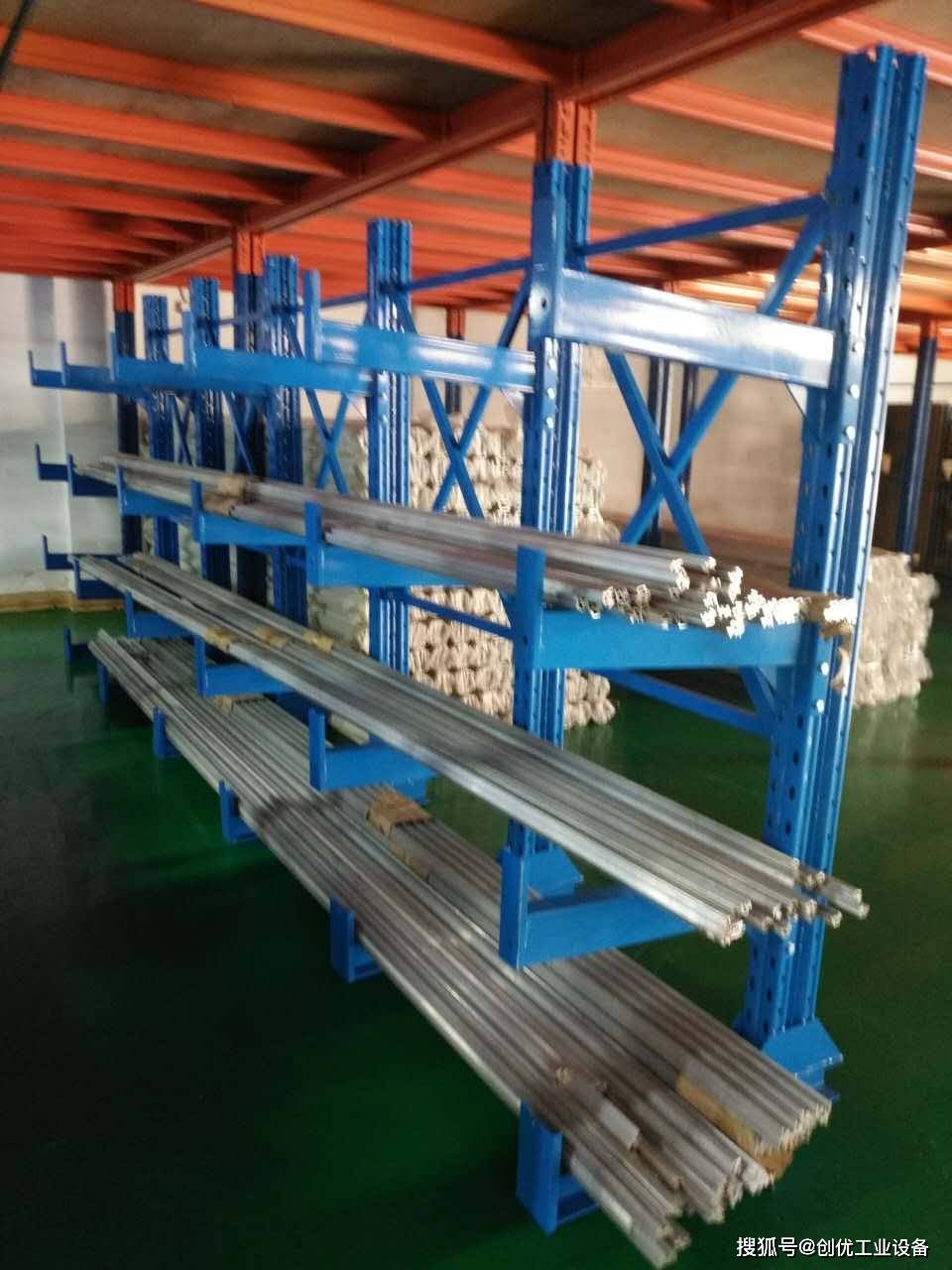 广州悬臂式货架_管材摆放架_铝材整理架结构特点