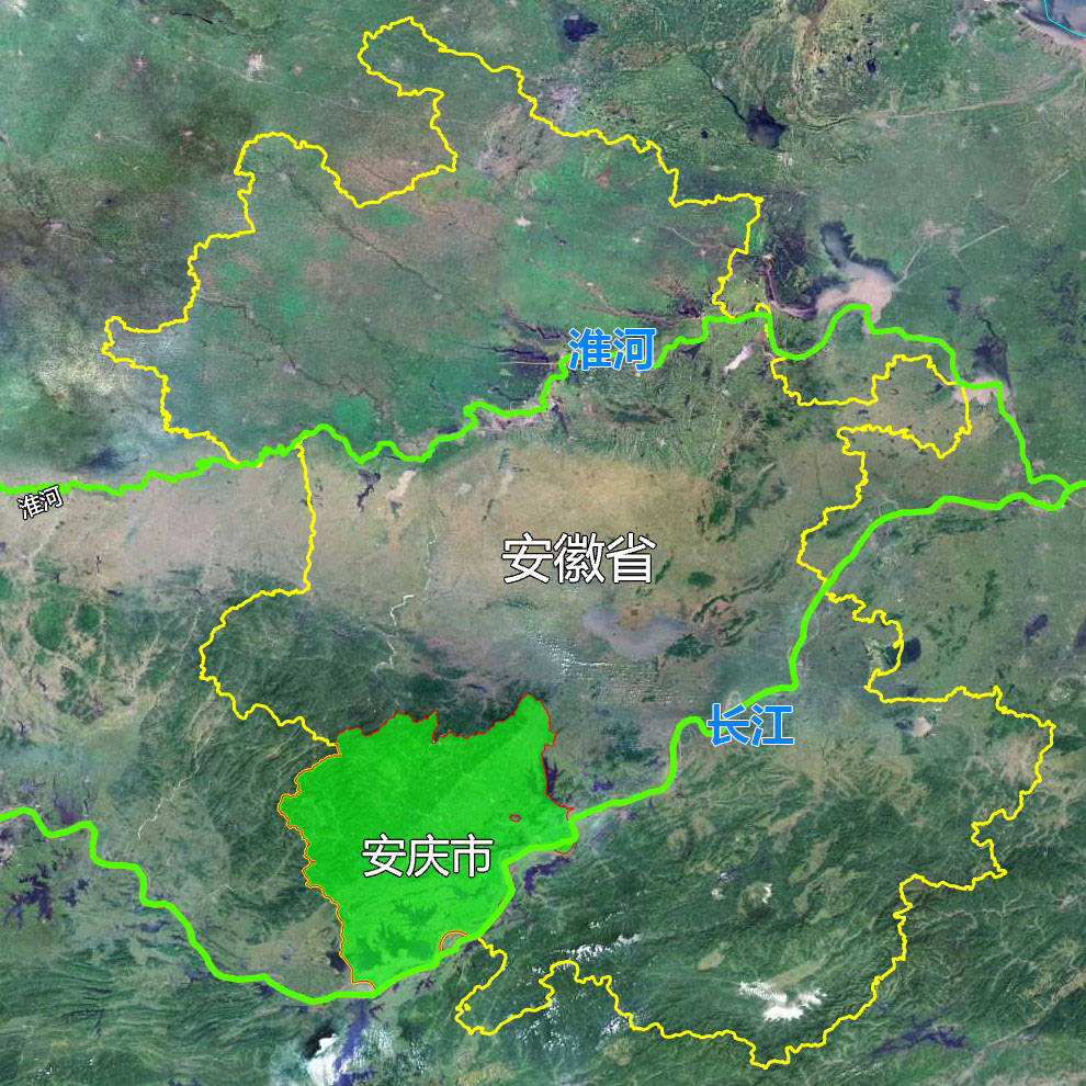 12张地形图快速了解安徽省安庆各市辖区县市