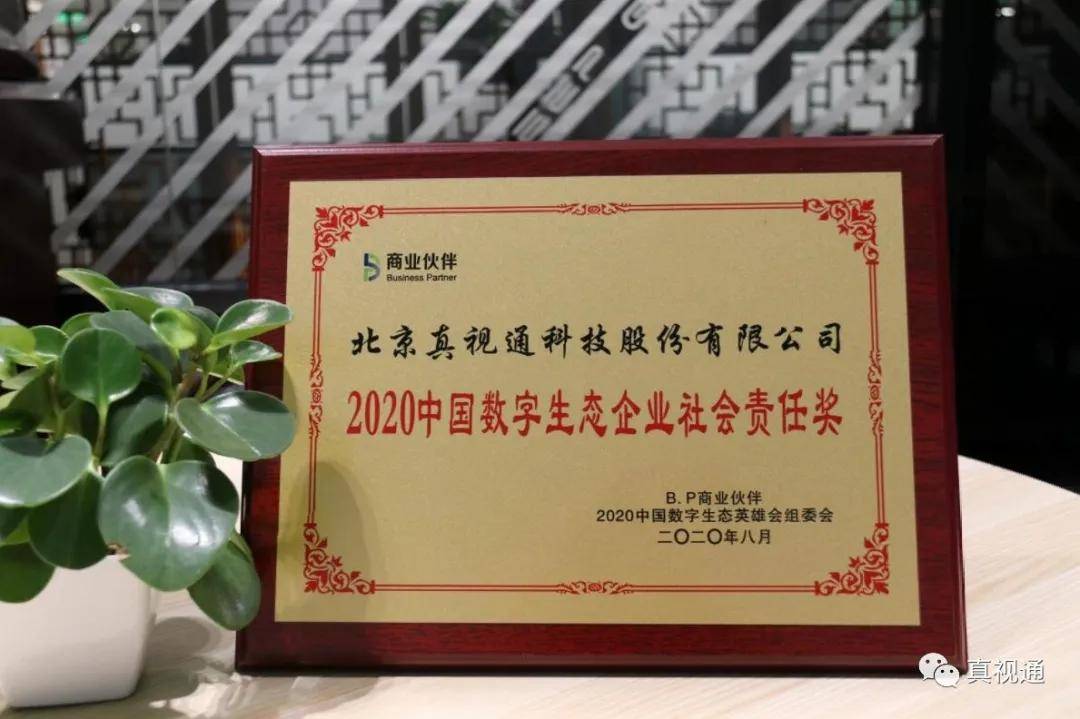 2020中国数字生态英雄会闭幕，真视通荣膺“中国数字生态企业社会责任奖”