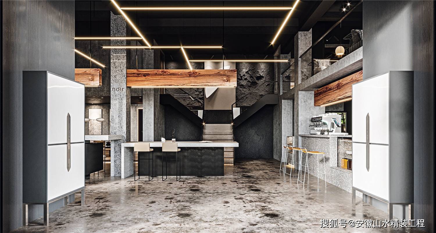 合肥黑色工业风工装会所设计效果