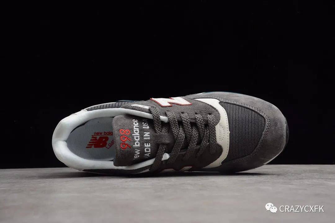 新百伦灰白橙 new balance m998cr 美潮慢跑鞋