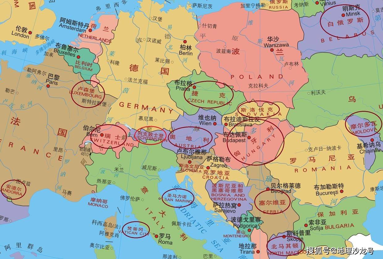 在全世界的所有国家中,有哪些国家是"内陆国"?