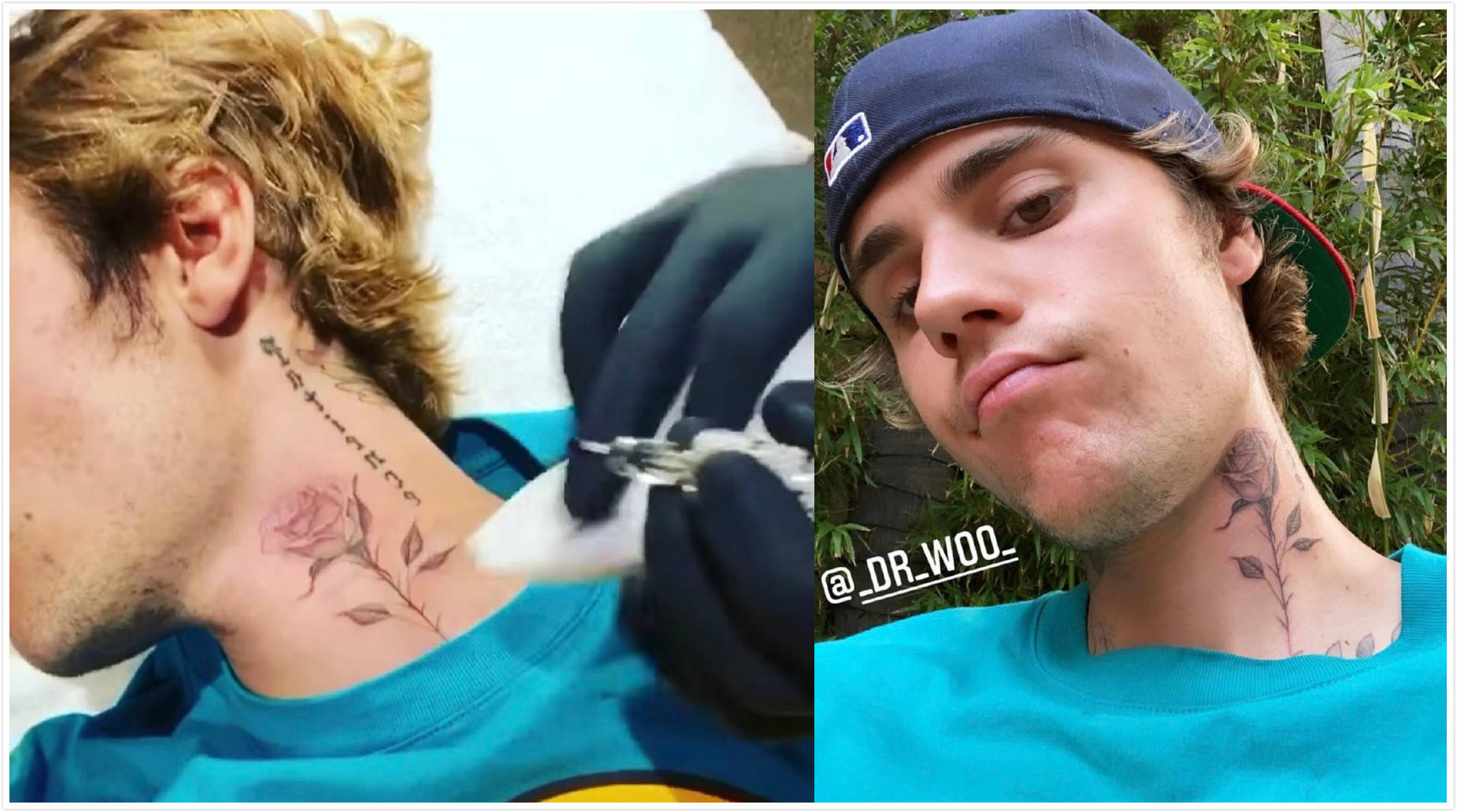 justinbieber脖子纹身图片